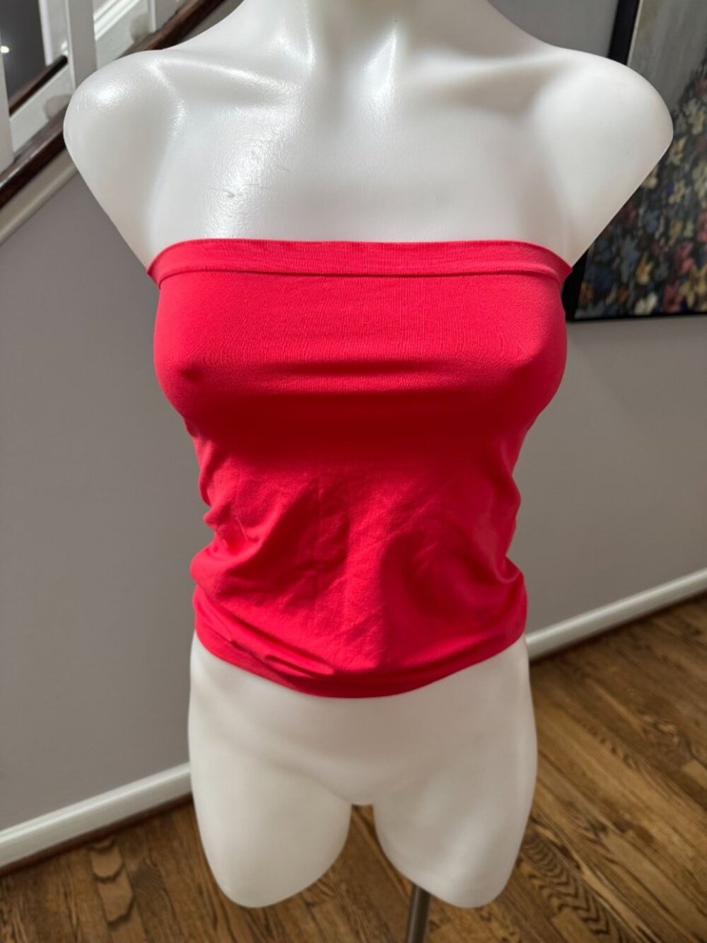 WOLFORD FATAL VELVET TOP SLEEVELESS STRAPLESS TUBE TOP PINK RED SMALL